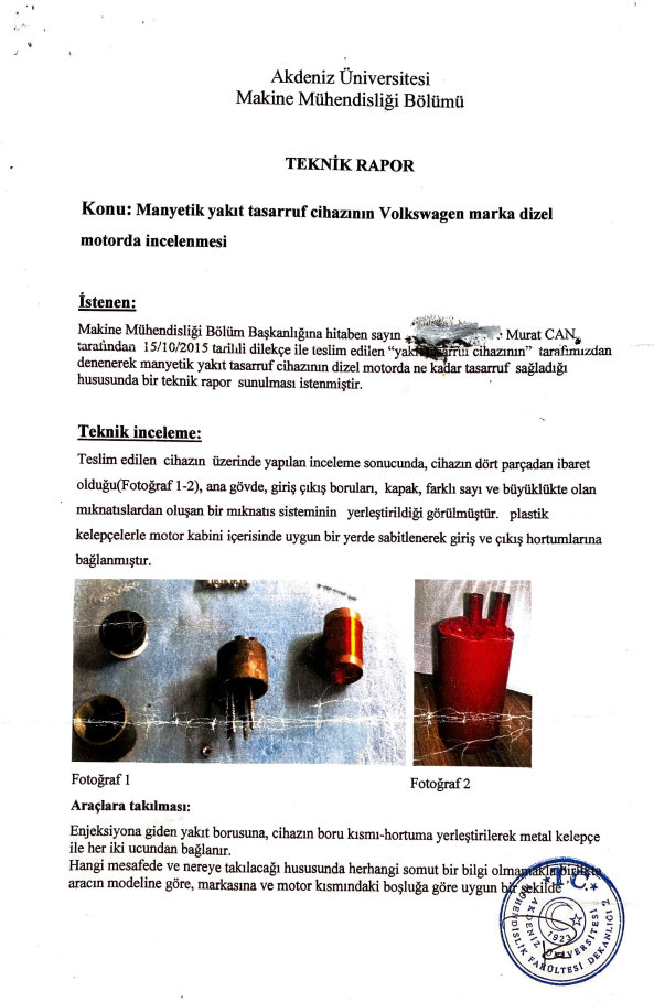 CAFF Emission Yakıt Tasarruf Cihazı - Teknik İnceleme